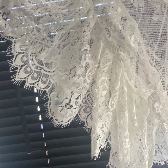 FP x Muche et Muchette Tiered Lace Kimono White Ivory O/S One Size Gypsy Boho - Picture 13 of 15